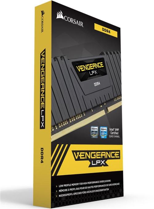 Corsair Vengeance Lpx - Ddr4 - Kit - 16 Go: 2 X 8Go - Dimm 288 Broches - 2666 Mhz / Pc4-21300 - Cl16 - 1.2 V - Mémoire Sans Tampon - Non Ecc - Noir