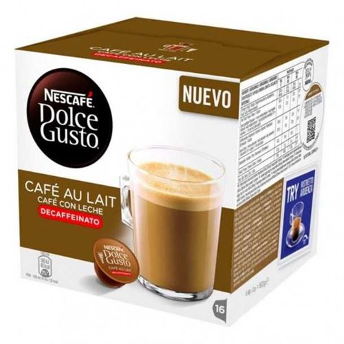 Capsules de café avec étui nescafé dolce gusto 97934 café au lait (16 uds)