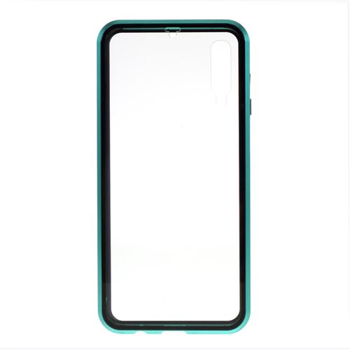 Bumper en métal hybride anti-peep à cadre d'adsorption magnétique vert pour votre Samsung Galaxy A50