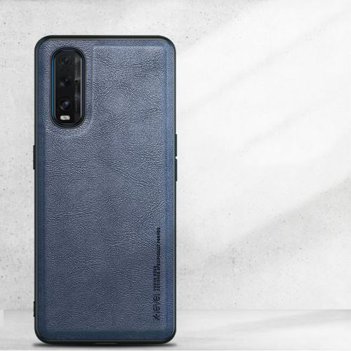 Coque en TPU + PU style vintage bleu pour votre Oppo Find X2