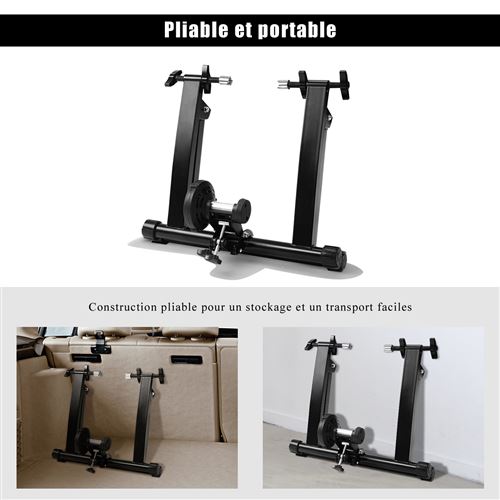 Home Trainer GIANTEX Magn tique Charger Max 150KG Noir Entra neur
