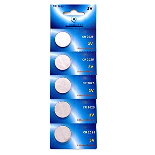 Lot de 5 Piles bouton plates lithium type CR2025 3V compatibles DL2025 - Visiodirect -