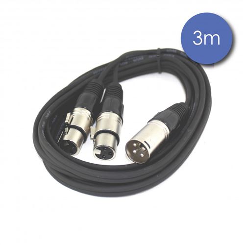 Power Acoustics Cab 2117 - Câble 3m - XLR 3 PIN Femelle - XLR 3 PIN Mâle