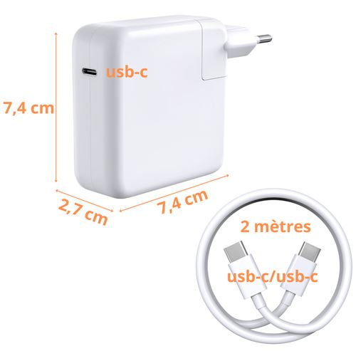Chargeur 61W + Cable USB-C USB-C pour MacBook PRO 13 MacBook AIR