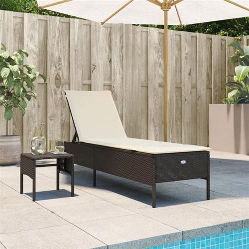 VidaXL - Chaise longue rotin synthétique, One Size, Marron