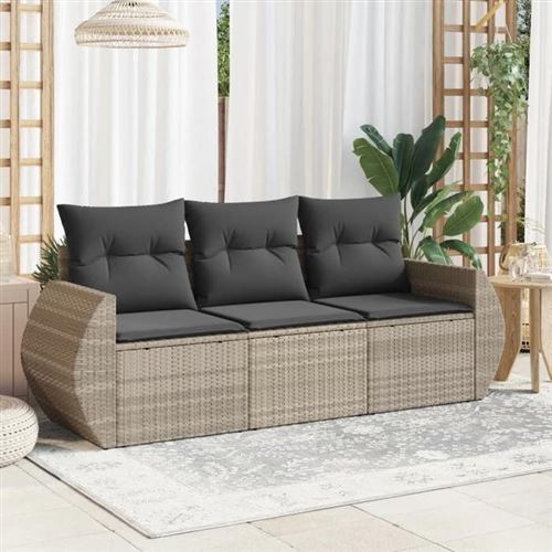 Non Communiqué Gris Salon De Jardin Modulable Vidaxl Resine Tressee 3 Pieces X 195 X 69