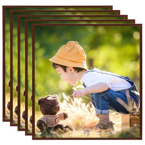 vidaXL Collage de cadres photo 5 pcs de mur table Bronze 20x20 cm MDF