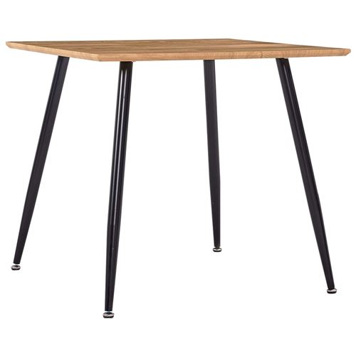 vidaXL Table de salle à manger Chêne et noir 80,5x80,5x73 cm MDF