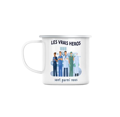 Mug en métal émaillé Les vrais héros - personnel