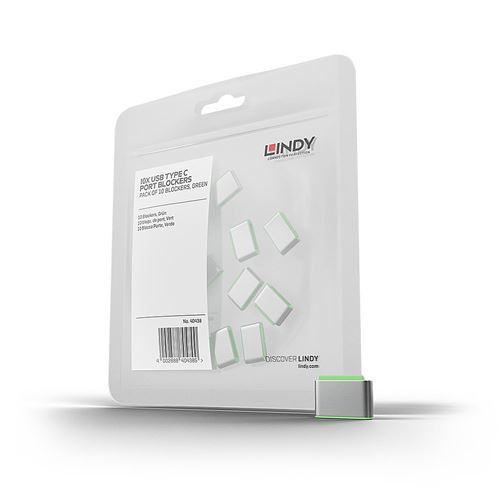 Lindy - Bloqueur de port USB-C - vert (pack de 10)