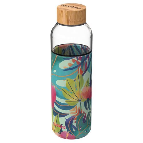 Bouteille en verre flow tropical tropical 66 cl - Quokka - Décoré - Verre