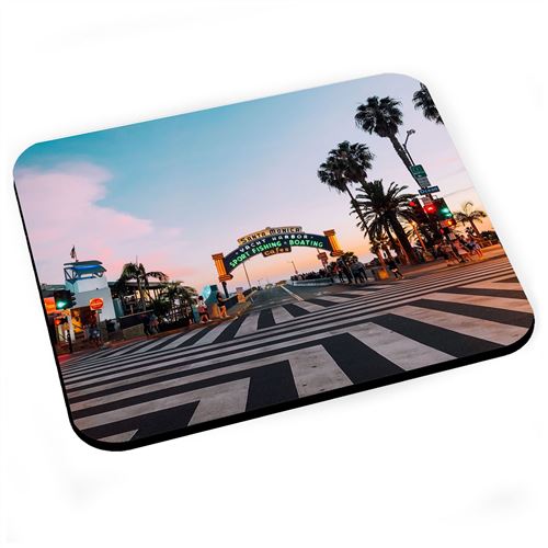 Tapis de souris Santa monica plage los angeles californie palmiers