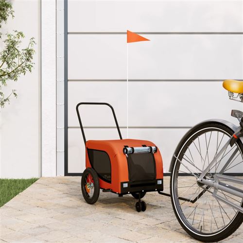 Comparer les prix de vidaXL Remorque de Vélo pour Animaux - Orange/Noir