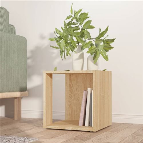 Non Communiqué Brun Vidaxl Bijzettafel 33X33x34,5 Cm Bewerkt Hout Sonoma Eikenkleurig809011