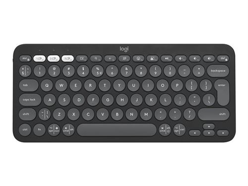 Logitech Pebble Keys 2 K380s - Clavier - sans fil - Bluetooth LE - QWERTY - International US - graphite ton sur ton