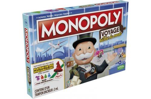 Monopoly voyage autour du monde - edition speciale  version francaise - famille  enfant - set jeu societe classique + carte