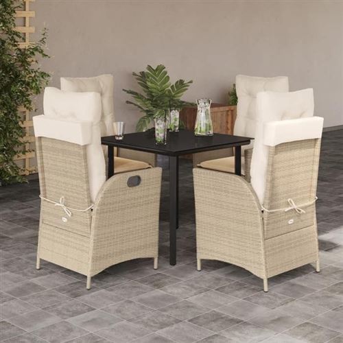 Vidaxl Beige Ensemble À Manger 5 Pcs - Image 2