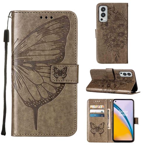 MPFRANCE Housse pour OnePlus Nord 2 5G Gris [Papillon V3]