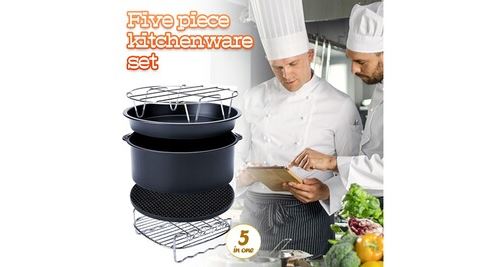 Non Communiqué Accessoires De Friteuse À Air Ensemble Panier Gâteau 5 Pièces Friteuse Électrique Pour La Cuisson Pizza - Multicolore - Image 1