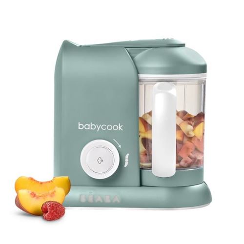 BEABA - Babycook Solo, Robot bébé 4 en 1, Cuiseur, Mixeur - Eucalyptus