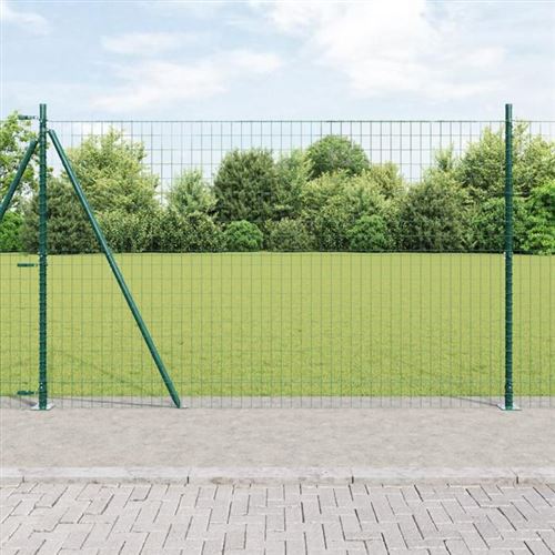 Vidaxl Vert Clôture Euro Avec Base En Béton 25 X 1,2 M Maille - Image 2