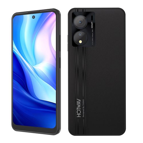 HOTWAV NOTE 12 EF Téléphone Portable 6.8 Android 14, 5160mAh, 12(4+8)Go+128Go, 48MP+16MP,Empreinte digitale/Face ID/Dual SIM 4G - NOIR