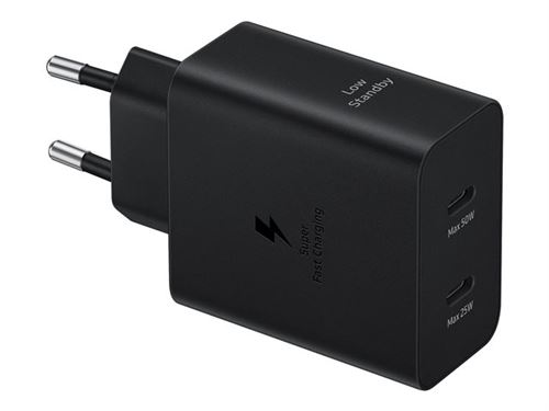 Samsung EP-T5020 - Adaptateur secteur - 50 Watt - 3 A - SFC 2.0, PD 3.0 (24 pin USB-C) - sur le câble : USB-C - noir
