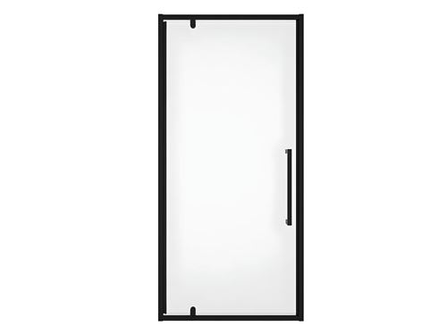 Porte de douche pivotante en métal noir mat au style industriel - 90 x 195 cm - TAMRI
