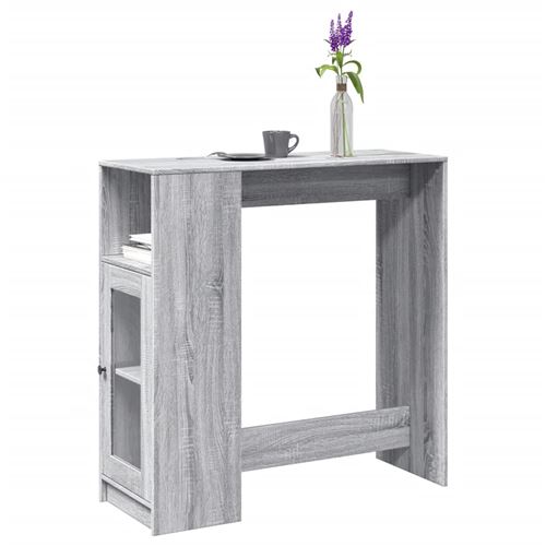 Table de bar vidaXL avec étagères sonoma gris bois d'ingénierie