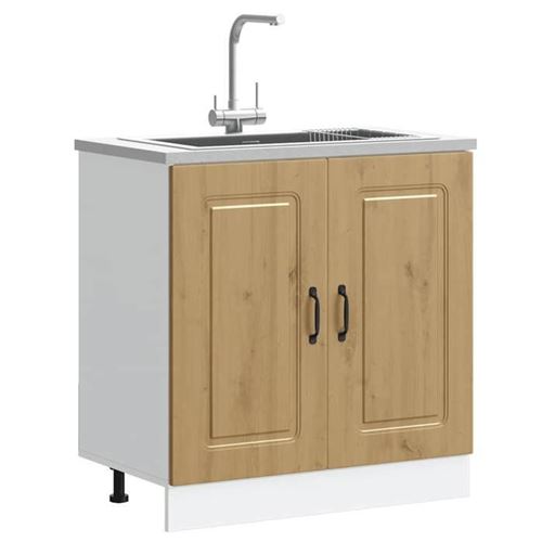 Vidaxl Meuble Bas Pour Évier - Chêne Artisanal - Image 3