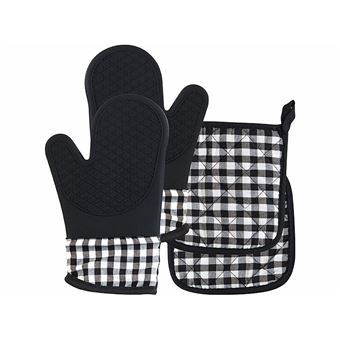 13€01 sur Rosenstein & Söhne : 2 gants en silicone et 2 maniques pour  sortir les plats chaud du four - Gant de cuisson - Achat & prix