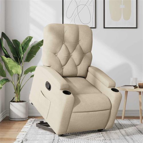 Non Communiqué Crème Vidaxl Fauteuil De Relaxation Inclinable Tissu