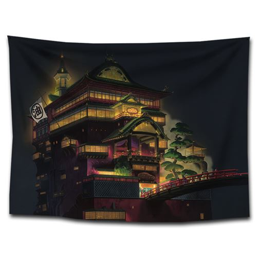 Tapisserie murale en polyester Le Voyage de Chihiro décorations pour la maison – 130*150cm