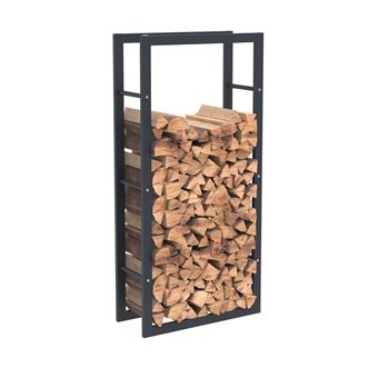 LZQ Lot de 4 supports d'empilage en bois galvanisé à chaud pour bois de  cheminée