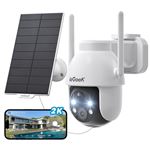ieGeek 2K Camera Surveillance WiFi Exterieure sans Fil Solaire - 360° PTZ Camera Exterieur sans Fil Batterie Vision Nocturne Couleur, Détection Humaine PIR