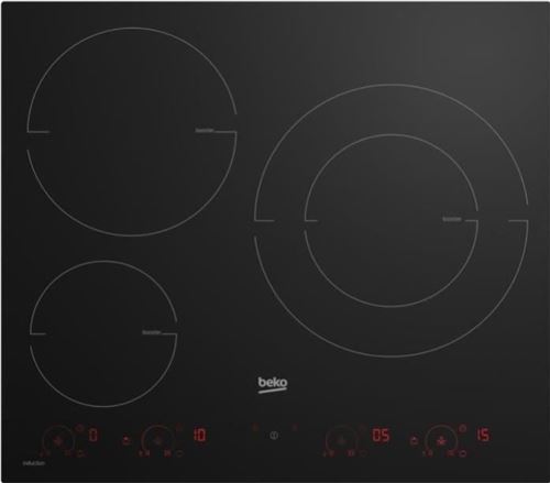 Beko HII63801HTI - Table de cuisson à induction - 3 plaques de cuisson - Niche - largeur : 56 cm - profondeur : 49 cm - noir bord avant biseauté, - avec bord arrière biseauté