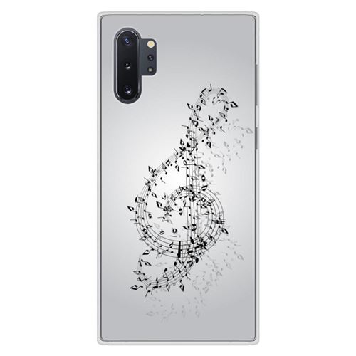 Coque en silicone imprimée compatible Samsung Galaxy Note 10 Plus Valse des notes