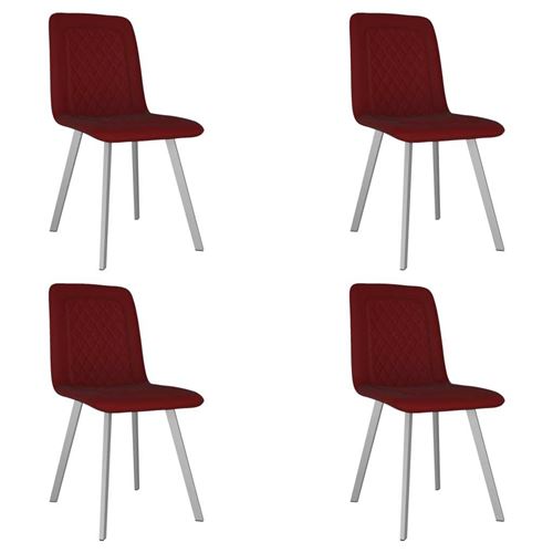 vidaXL Chaises de salle à manger 4 pcs Rouge Velours