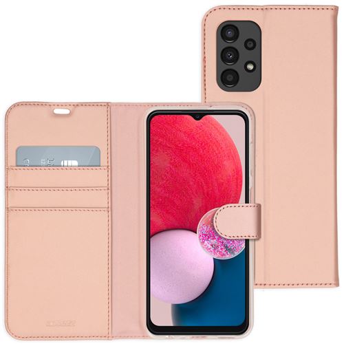 Accezz Étui de téléphone portefeuille Wallet pour Samsung Galaxy A13 (4G) Rose Dorée
