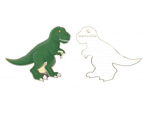 Set de 8 invitations Dino