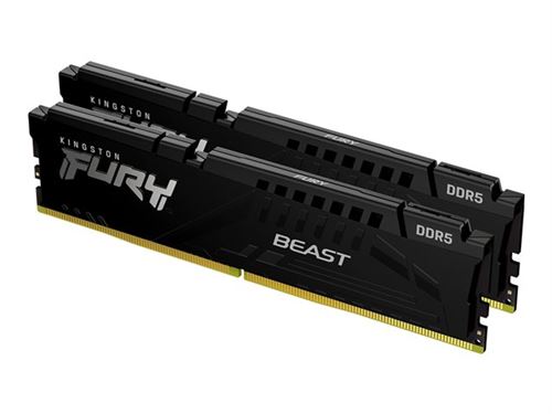 Kingston FURY Beast - DDR5 - pakket - 16 GB: 2 x 8 GB - DIMM 288-PIN - 6000 MHz / PC5-48000 - CL30 - 1.4 V - niet-gebufferd - on-die ECC - zwart