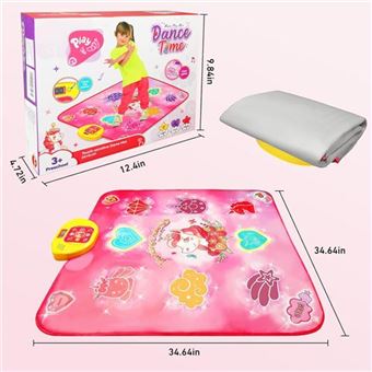 Tapis De Danse Lumineux Pour Enfants - 9 Niveaux De Difficulté, 4 Modes De Jeu, Connectable Au Téléphone, 3-12 Ans
