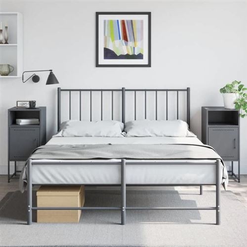 vidaXL Tables de chevet 2 pcs anthracite 36x39x78 cm acier, armoire, armoire latérale, meuble de chambre à coucher, table de 846571