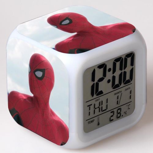 Réveil Stack Réveil enfant LED Multifonctionnel Coloré - Spiderman