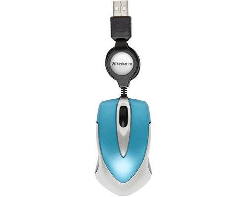 Verbatim Go Mini Optical Travel Mouse - souris - USB - bleu des Caraïbes