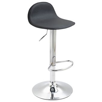 CLP Tabouret de Bar Design Lana V2 similicuir , Noir /Chrome - 1