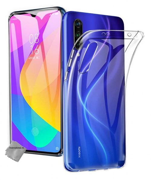 Housse etui coque silicone gel fine pour Xiaomi Mi 9 Lite avec verre trempe - TRANSPARENT TPU