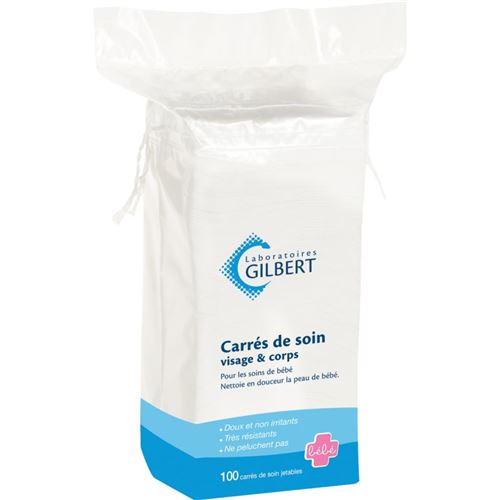 Carrés de soin sachet de 100 des Laboratoires Gilbert