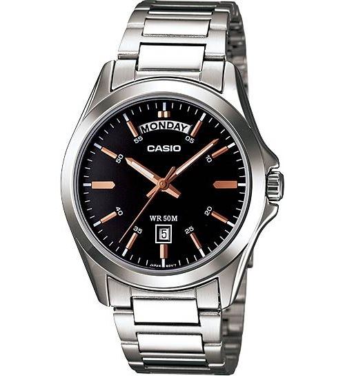Montre Homme Casio Collection MTP-1370D-1A2 Argent Index or rose