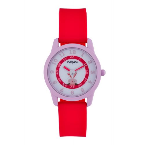 Montre Mixte Ma Première Montre à Quartz Cadran Imprimé 30 mm Et Bracelet Rouge En Silicone MPMS1818